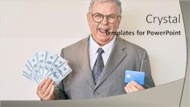  Presentation with car business - Presentation design featuring senior-grey-haired-man-wearing background and a lemonade colored foreground