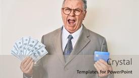  Presentation with car business - Presentation theme consisting of senior-grey-haired-man-wearing background and a mint green colored foreground