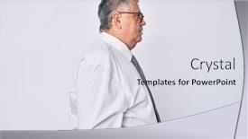  Presentation with business profile - Theme having senior-grey-haired-man-wearing background and a sky blue colored foreground