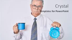  Presentation with simple business - Audience pleasing PPT layouts consisting of senior-grey-haired-man-wearing backdrop and a light gray colored foreground