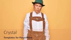  Presentation with german - Beautiful slides featuring senior-grey-haired-man-wearing backdrop and a coral colored foreground