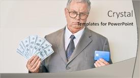  Presentation with car business - Slide set consisting of senior-grey-haired-man-wearing background and a lemonade colored foreground