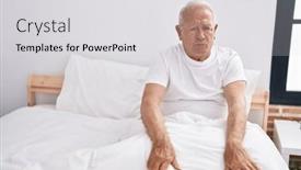  Presentation with grey - PPT layouts featuring senior-grey-haired-man and a light gray colored foreground