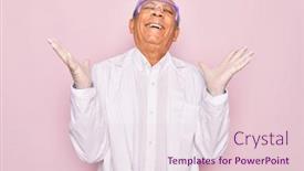  Presentation with mad scientist - Presentation design having senior-grey-haired-scientist-man background and a lemonade colored foreground