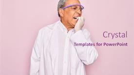  Presentation with pink nails - Audience pleasing PPT layouts consisting of senior-grey-haired-scientist-man backdrop and a lemonade colored foreground