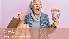  Presentation with australia - Beautiful slide deck featuring senior-grey-haired-woman-holding backdrop and a coral colored foreground