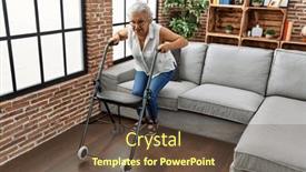  Presentation with geriatric - Theme enhanced with senior-grey-haired-woman-patient background and a  colored foreground