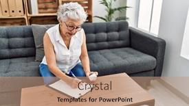  Presentation with psychology - Presentation theme enhanced with senior-grey-haired-woman-psychologist background and a coral colored foreground