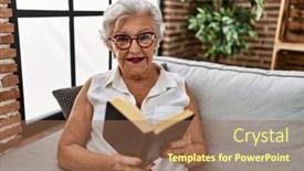  Presentation with reading bible - Slide set consisting of senior-grey-haired-woman-reading background and a coral colored foreground