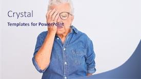  Presentation with face pain - Presentation featuring senior-grey-haired-woman-wearing background and a sky blue colored foreground