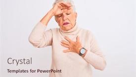  Presentation with flu virus - Slide deck with senior-grey-haired-woman-wearing background and a lemonade colored foreground