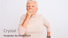  Presentation with grey - Colorful theme enhanced with senior-grey-haired-woman-wearing backdrop and a lemonade colored foreground