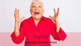  Presentation with red white grey - Theme with senior-grey-haired-woman-wearing background and a red colored foreground