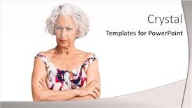 Presentation with grey - Colorful presentation enhanced with senior-grey-haired-woman-wearing backdrop and a white colored foreground