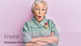  Presentation with grey - Slides with senior-grey-haired-woman-wearing background and a lemonade colored foreground