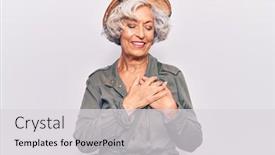  Presentation with explorer - Cool new slides with senior-grey-haired-woman-wearing backdrop and a light gray colored foreground