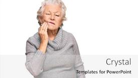  Presentation with illness - Slide set enhanced with senior-grey-haired-woman-wearing background and a white colored foreground