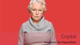  Presentation with grey - Presentation design having senior-grey-haired-woman-wearing background and a red colored foreground