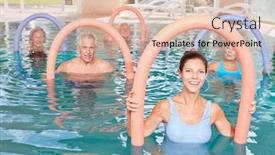  Presentation with hydrotherapy - Slide set having senior-group-in-rehab-doing background and a lemonade colored foreground