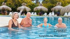  Presentation with hydrotherapy - Presentation design consisting of senior group makes a hydrotherapy background and a light blue colored foreground