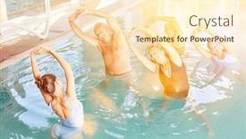  Presentation with hydrotherapy - Amazing presentation design having group on aquagym or hydrotherapy backdrop and a cream colored foreground