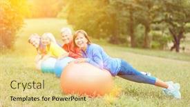  Presentation with nature - Amazing presentation theme having senior-gymnastics-with-gymnastic-ball backdrop and a yellow colored foreground