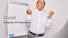  Presentation with magnetic - Amazing PPT theme having senior-handsome-grey-haired-businessman backdrop and a light gray colored foreground