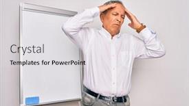  Presentation with magnetic - Audience pleasing presentation design consisting of senior-handsome-grey-haired-businessman backdrop and a white colored foreground