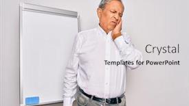  Presentation with magnetic - Audience pleasing presentation theme consisting of senior-handsome-grey-haired-businessman backdrop and a light gray colored foreground