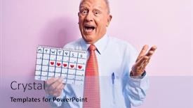  Presentation with cardio - Theme featuring senior-handsome-grey-haired-businessman background and a light blue colored foreground