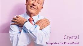  Presentation with senior care - Amazing slide set having senior-handsome-grey-haired-businessman backdrop and a lemonade colored foreground