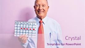  Presentation with grey - PPT layouts enhanced with senior-handsome-grey-haired-businessman background and a pink colored foreground