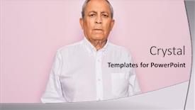  Presentation with pink simple - Theme with senior-handsome-grey-haired-man background and a lemonade colored foreground