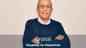  Presentation with grey - Slide set consisting of senior-handsome-grey-haired-man background and a navy blue colored foreground