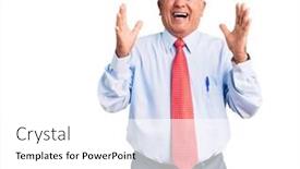  Presentation with tie - Cool new theme with senior-handsome-grey-haired-man backdrop and a white colored foreground