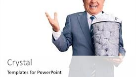  Presentation with bin - PPT theme featuring senior-handsome-grey-haired-man background and a white colored foreground