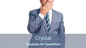  Presentation with sleepiness - PPT theme with senior-handsome-grey-haired-man background and a ocean colored foreground