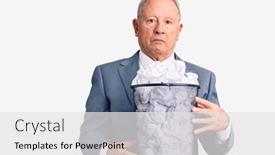  Presentation with bin - Slide set featuring senior-handsome-grey-haired-man background and a white colored foreground