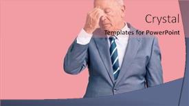  Presentation with frustration - Slides consisting of senior-handsome-grey-haired-man background and a coral colored foreground