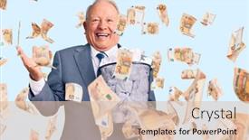  Presentation with bin - Slide deck having senior-handsome-grey-haired-man background and a lemonade colored foreground