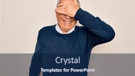  Presentation with grey - Amazing presentation design having senior-handsome-grey-haired-man backdrop and a navy blue colored foreground