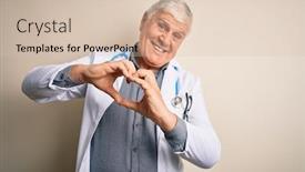  Presentation with heart love - PPT theme enhanced with senior-handsome-hoary-doctor-man background and a lemonade colored foreground