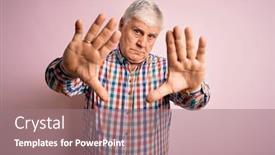  Presentation with frame pink - Cool new PPT layouts with senior-handsome-hoary-man-wearing backdrop and a coral colored foreground