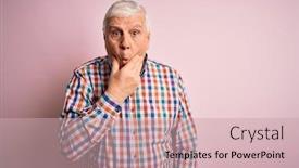  Presentation with colorful hands - Slide deck featuring senior-handsome-hoary-man-wearing background and a soft green colored foreground