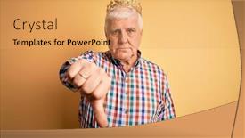  Presentation with king crown - Cool new PPT layouts with senior-handsome-hoary-man-wearing backdrop and a yellow colored foreground