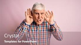  Presentation with colorful hands - Theme having senior-handsome-hoary-man-wearing background and a coral colored foreground