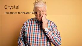  Presentation with king crown - Slide set featuring senior-handsome-hoary-man-wearing background and a yellow colored foreground