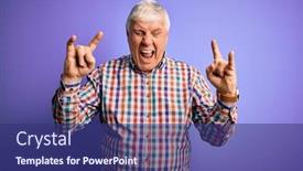  Presentation with colorful music - Presentation with senior-handsome-hoary-man-wearing background and a ocean colored foreground