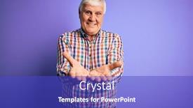  Presentation with colorful hands - Theme consisting of senior-handsome-hoary-man-wearing background and a cobalt blue colored foreground