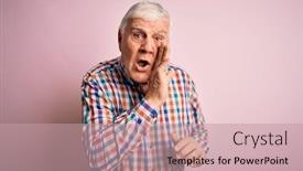  Presentation with malicious malware - Presentation design featuring senior-handsome-hoary-man-wearing background and a coral colored foreground